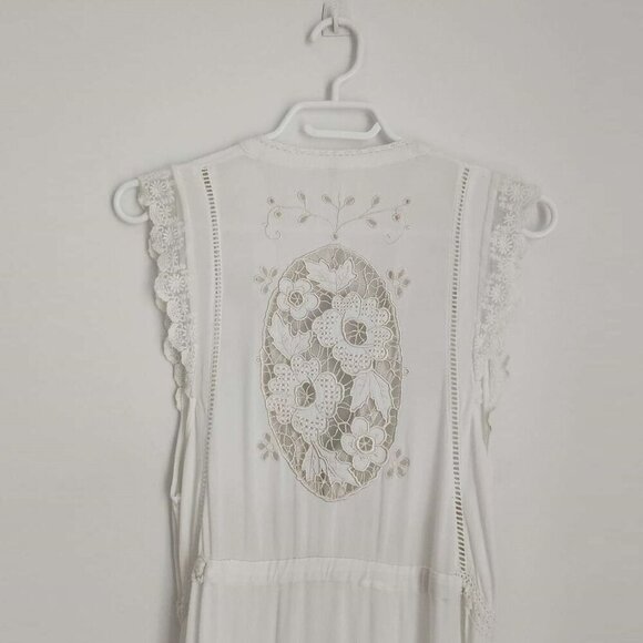 Spell & The Gypsy Isla Bonita Embroidered Dress Duster White Size Small - Picture 8 of 16